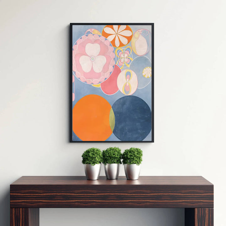 Transporting viewers straight into Stockholm design salons and Nordic galleries, this The Ten Largest No 3 Youth 1907 art print by Hilma af Klint highlights precise brushwork and organic shapes. Offered by MapYourDreams, this artwork is available in flexible options including unframed paper, custom wooden frames, and gallery canvas wraps.
