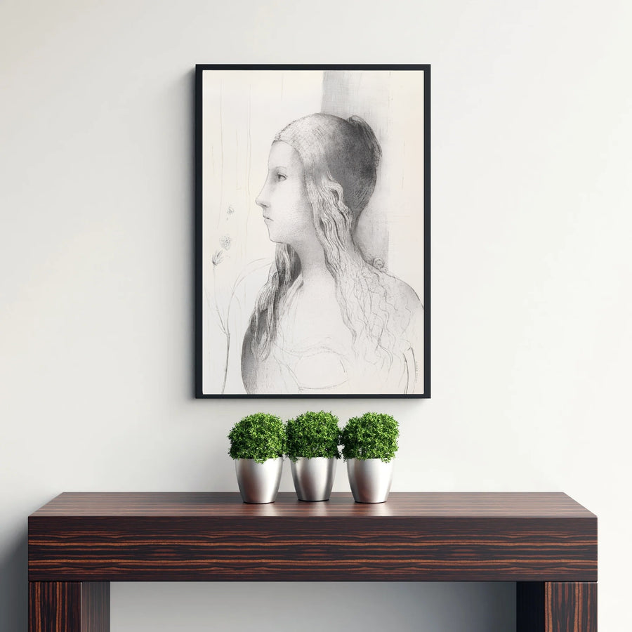 Historical Symbolist wall print showing Odilon Redon&