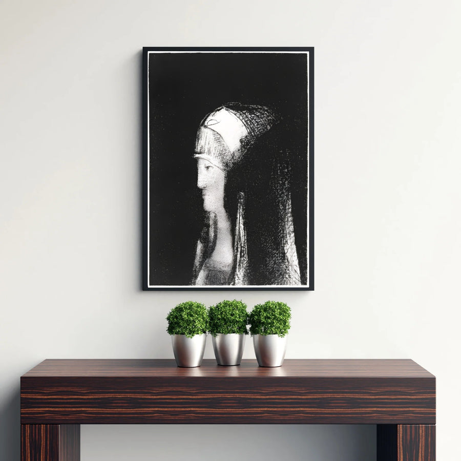 Classical French Symbolist wall print showing Odilon Redon&