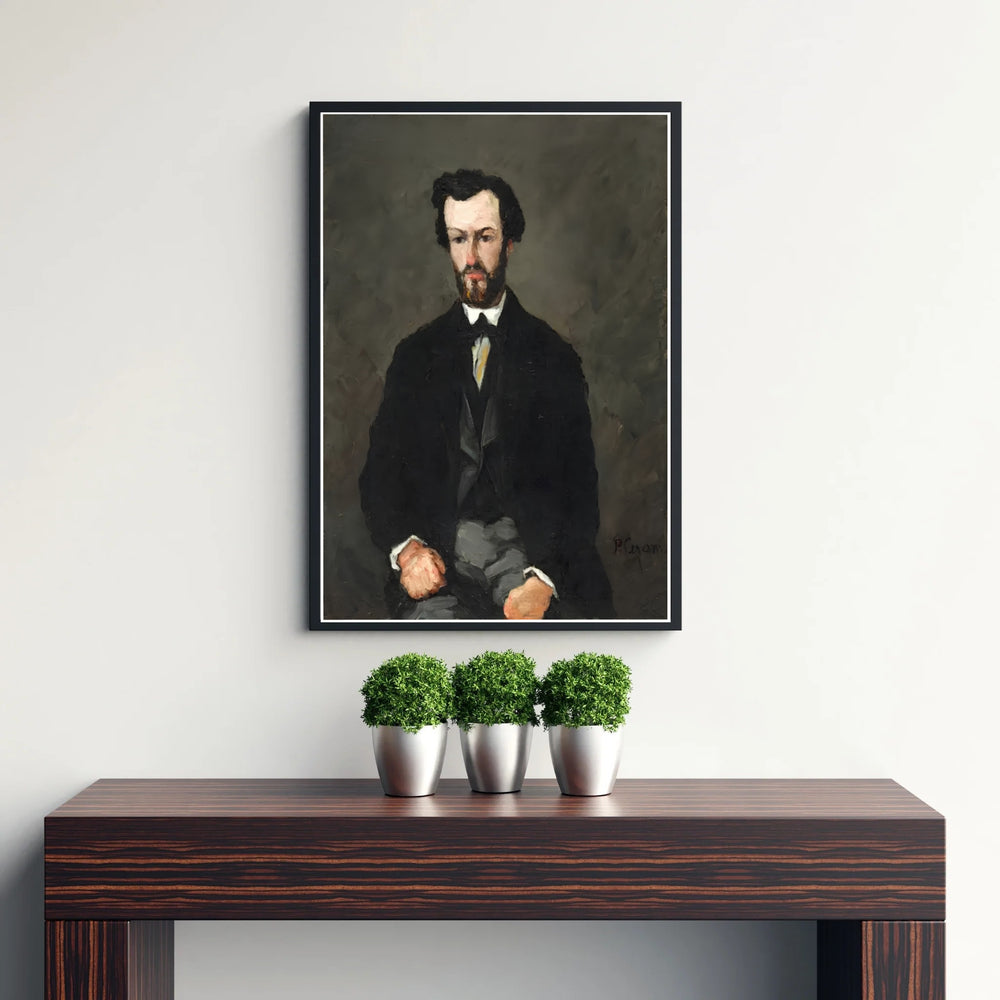 Historic Post-Impressionist oil painting print of Paul Cezanne Antony Valabregue 1866 painted in Aix-en-Provence France. Choose an unframed fine art paper print, a textured gallery stretched canvas print, or custom framed wall decor directly from MapYourDreams for library wall setups.