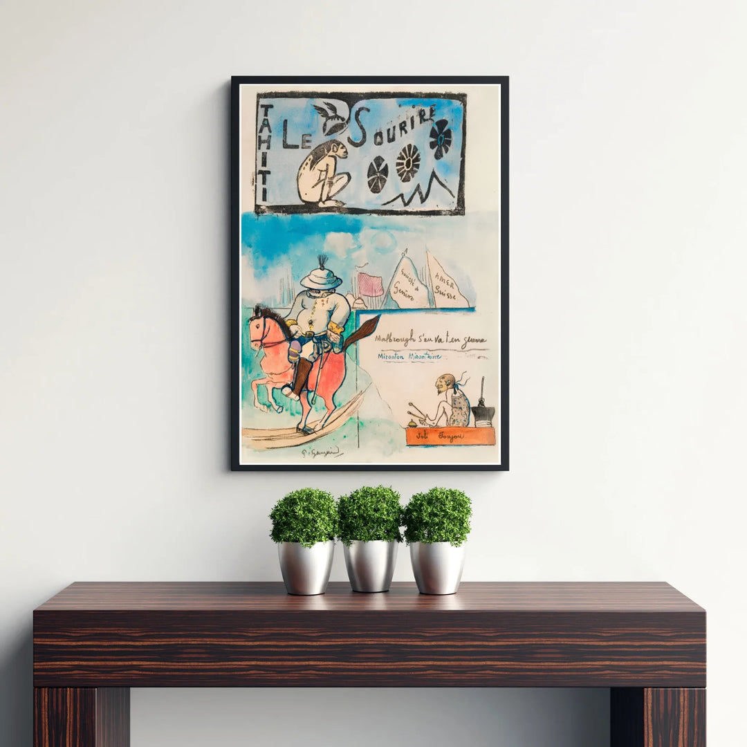 Fine art wall decor print of Paul Gauguin Caricatures Governor Gallet 1900 displaying blue masthead text created in Papeete, Tahiti, French Polynesia. MapYourDreams supplies custom framed paper prints, unframed posters, and gallery stretched canvas art suitable for rich decor layouts.