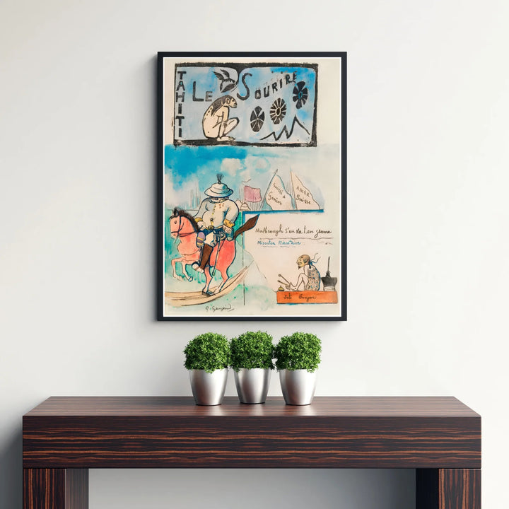 Fine art wall decor print of Paul Gauguin Caricatures Governor Gallet 1900 displaying blue masthead text created in Papeete, Tahiti, French Polynesia. MapYourDreams supplies custom framed paper prints, unframed posters, and gallery stretched canvas art suitable for rich decor layouts.
