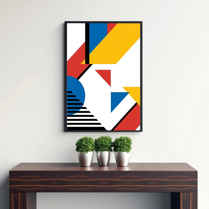 This captivating abstract masterpiece by Piet Mondrian highlights the unmatched ability to reduce visual reality into pure universal harmony using fundamental angular shapes and primary colors. Designed for sophisticated home decor, MapYourDreams offers this Piet Mondrian artwork in flexible options like unframed archival paper, designer frames, and professional canvas wraps tailored to your interior design goals.