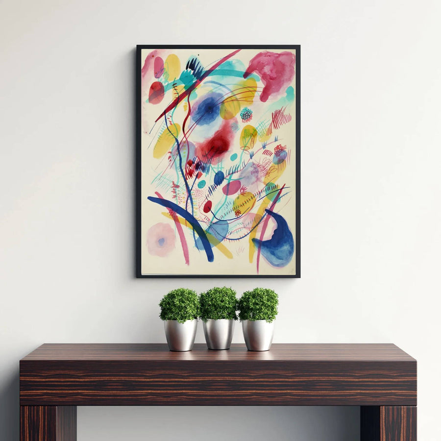 This captivating abstract masterpiece highlights Wassily Kandinsky&