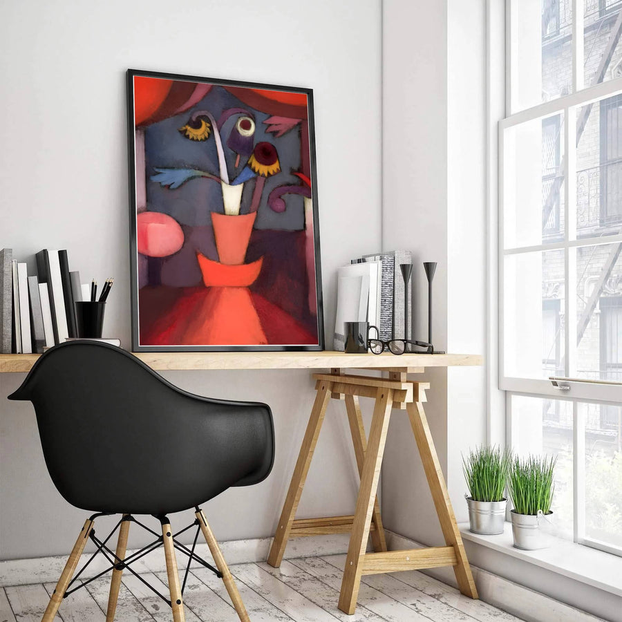 Merging organic botany with dreamlike expressionism, this intricate 1932 still life composition brings a sophisticated, avant-garde ambiance to any interior setting. Offered by MapYourDreams, this artwork is available in flexible options including unframed paper, custom wooden frames, and gallery canvas wraps.