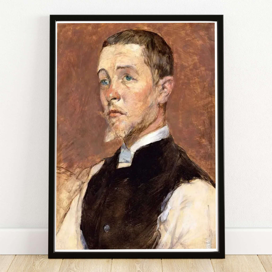 Henri de Toulouse-Lautrec portrait print of Albert (René) Grenier painted in 1887 in Paris, France. MapYourDreams provides custom framed, unframed paper, and stretched canvas options for classic decor.