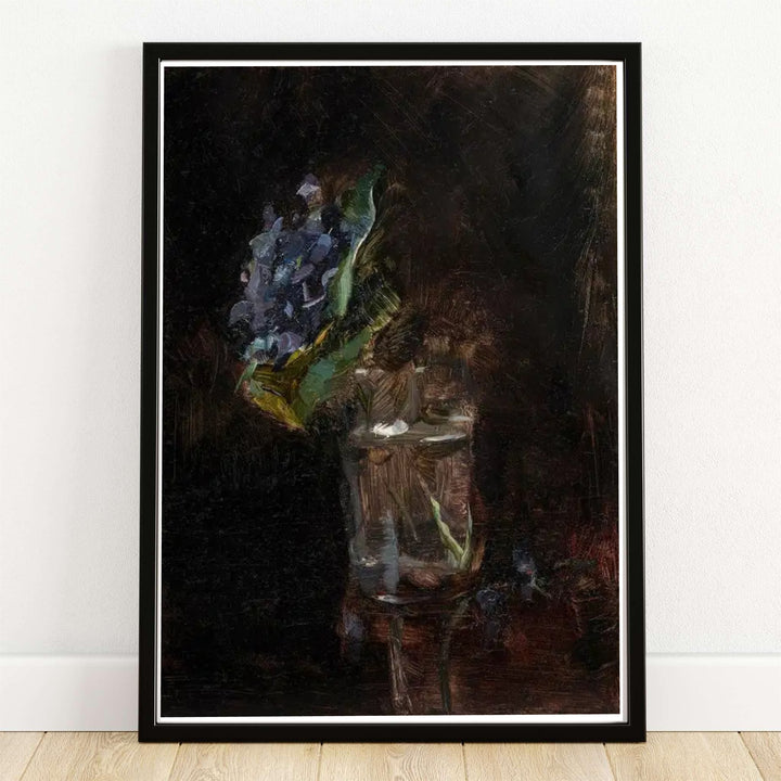 Bouquet Of Violets In A Vase (1882), Henri de Toulouse-Lautrec showcases a moody floral still life painted in Paris, France. MapYourDreams provides custom framed wall art, unframed fine art paper prints, and gallery canvas options perfect for dark academia decor and classic interior design.