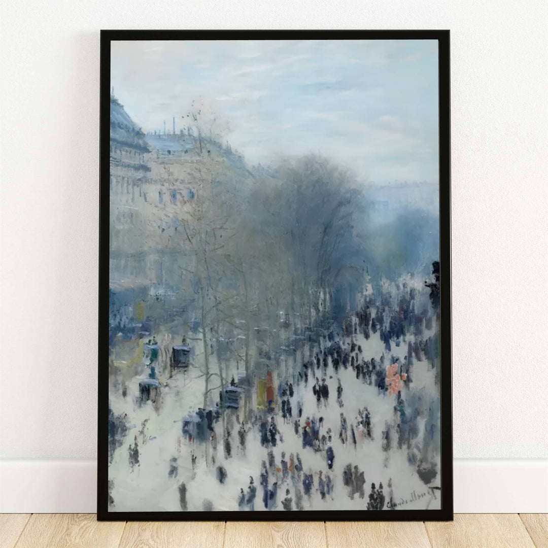 Safely preserved inside the legendary impressionist art archives of the Pushkin Museum in Moscow, Russia, this striking Boulevard Des Capucines 1873 poster captures the bustling energy of historic Parisian street life. Offered by MapYourDreams, this piece is fully customizable, allowing you to choose between sleek unframed paper art print formats, elegant custom wooden framed options, and textured gallery-wrapped canvas displays.