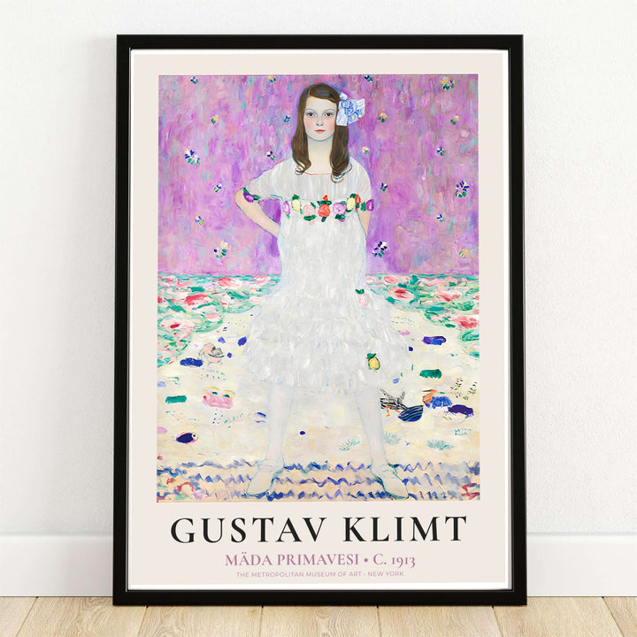 Vibrant pastel portrait canvas poster of Gustav Klimt Mada Primavesi 1913 featuring historic artwork from The Metropolitan Museum of Art in New York. MapYourDreams offers versatile framed wall art, unframed poster prints, and stretched canvas choices for gallery collection displays.