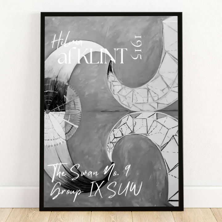 Housed within the esteemed museum collections of Stockholm, Sweden, this striking The Swan No 9 1915 poster by Hilma af Klint features sweeping monochrome forms and intricate geometric wireframe details. Offered by MapYourDreams, this artwork is available in flexible options including unframed paper, custom wooden frames, and gallery canvas wraps.