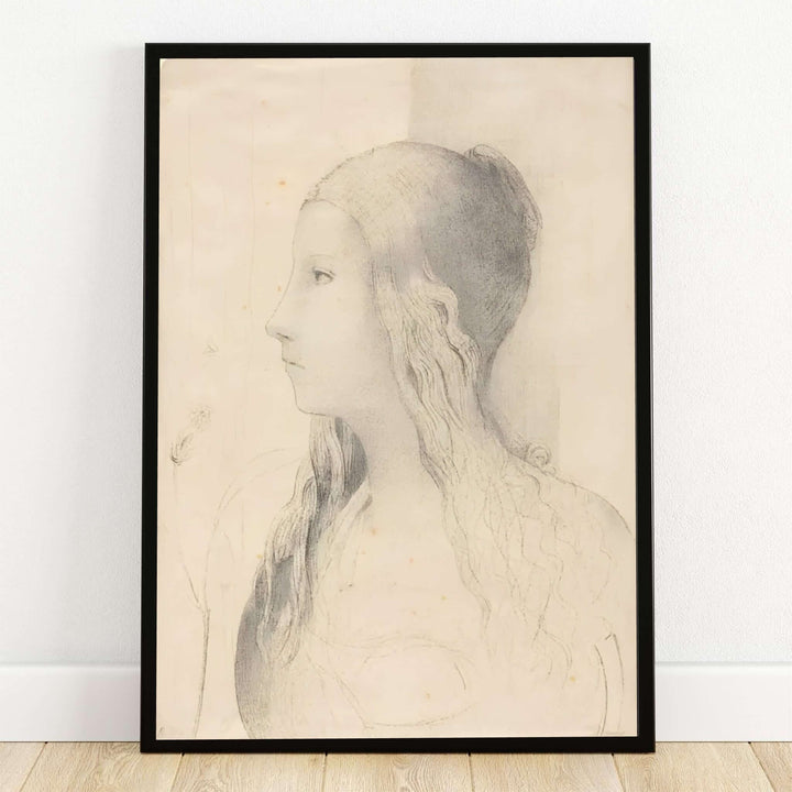 Housed within the esteemed National Gallery, this striking 1894 charcoal drawing by Odilon Redon portrays the legendary figure of Brünnhilde in delicate profile. Offered by MapYourDreams, this artwork is available in flexible options including unframed paper, custom wooden frames, and gallery canvas wraps to suit any sophisticated interior decor style.