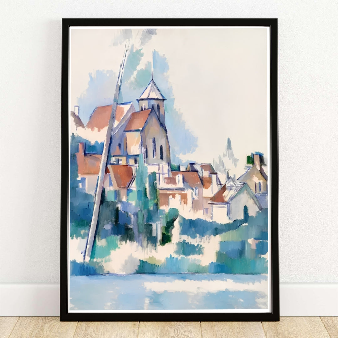 Paul Cezanne Church At Montigny Sur Loing 1898 fine art poster depicting a stone village church along the Loing River in northern France. MapYourDreams provides custom framed wall art, unframed paper prints, and gallery stretched canvas wall decor options to elevate home decor.