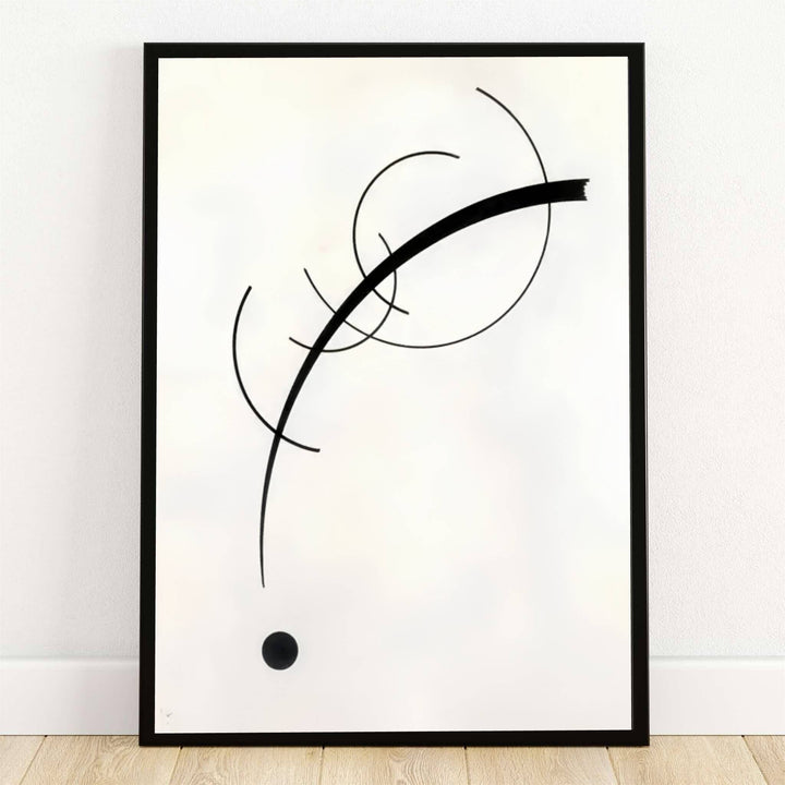 Housed within influential European design archives, this striking 1926 geometric composition by Wassily Kandinsky portrays dynamic curved lines and precise minimalist vectors. Offered by MapYourDreams, this artwork is available in flexible options including unframed paper, custom wooden frames, and gallery canvas wraps to suit any sophisticated interior decor style.