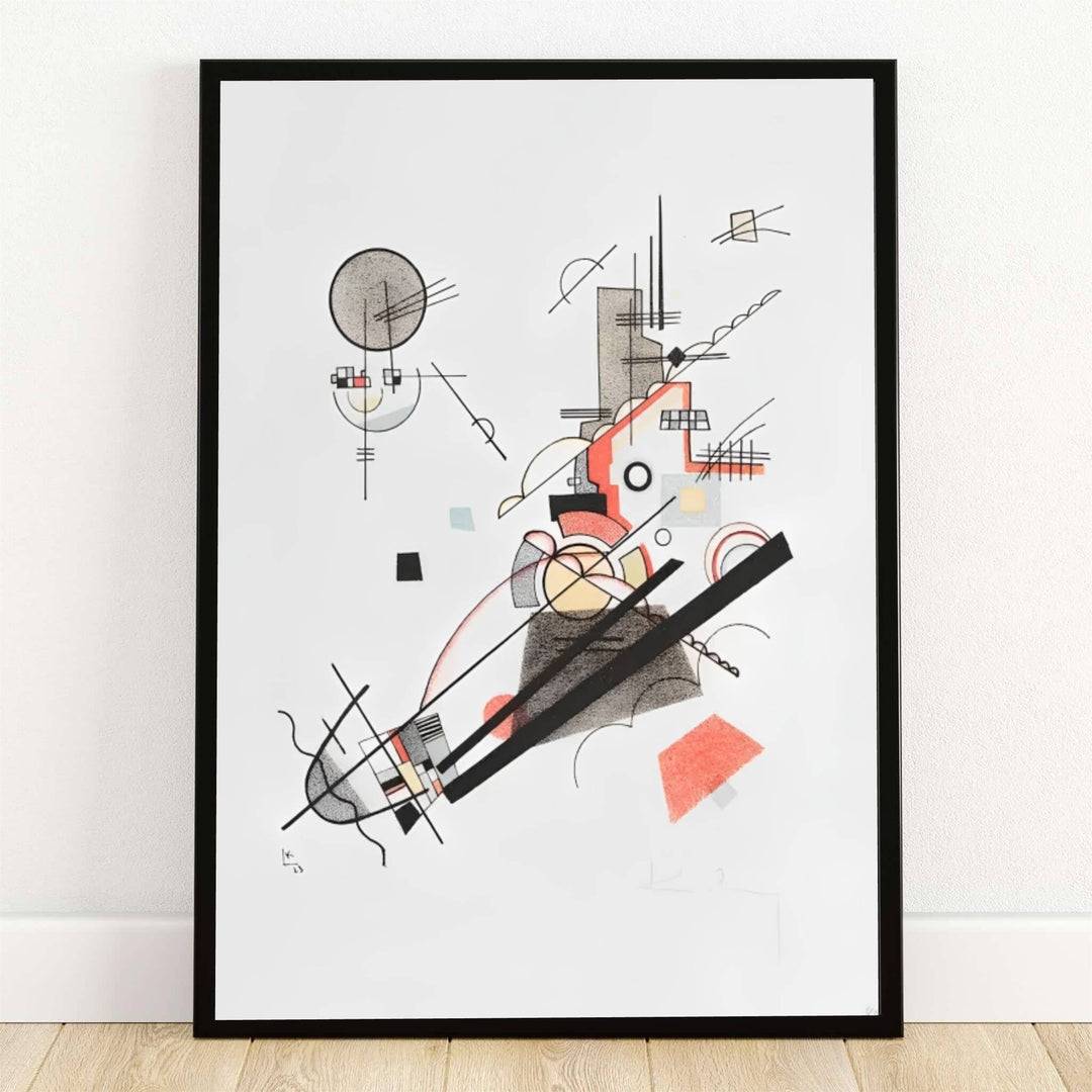 Preserved within renowned European design archives, this striking 1923 geometric abstract composition by Wassily Kandinsky portrays bold diagonal vectors and ascending structural clusters. Offered by MapYourDreams, this stunning Joyful Ascent wall art is available in flexible options including unframed paper, custom wooden frames, and gallery canvas wraps to suit any sophisticated interior decor style.