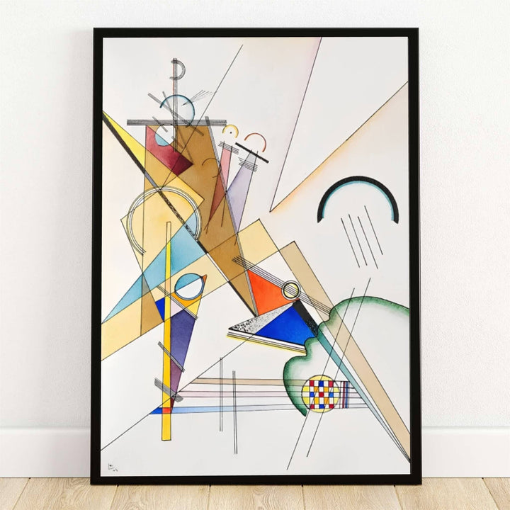 Preserved within renowned European design archives, this striking 1923 geometric abstract composition by Wassily Kandinsky portrays intricate intersecting linear webs and translucent color planes. Offered by MapYourDreams, this stunning Wassily Kandinsky Web Gewebe art print is available in flexible options including unframed paper, custom wooden frames, and gallery canvas wraps to suit any sophisticated interior decor style.