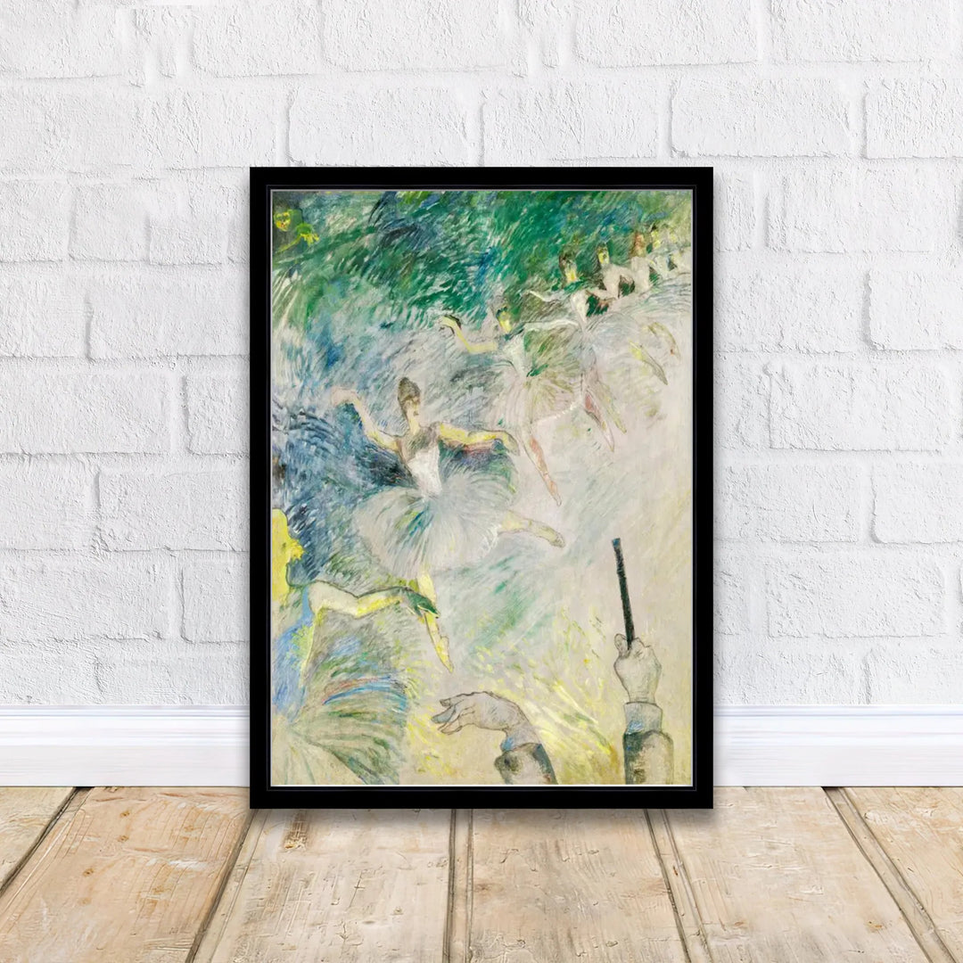 Vintage travel poster style print of Ballet Dancers, Henri de Toulouse-Lautrec showing ballerinas on stage in Paris, France. MapYourDreams supplies custom framed paper prints, unframed wall art, and stretched canvas prints perfect for bedrooms, dressing rooms, and living areas.