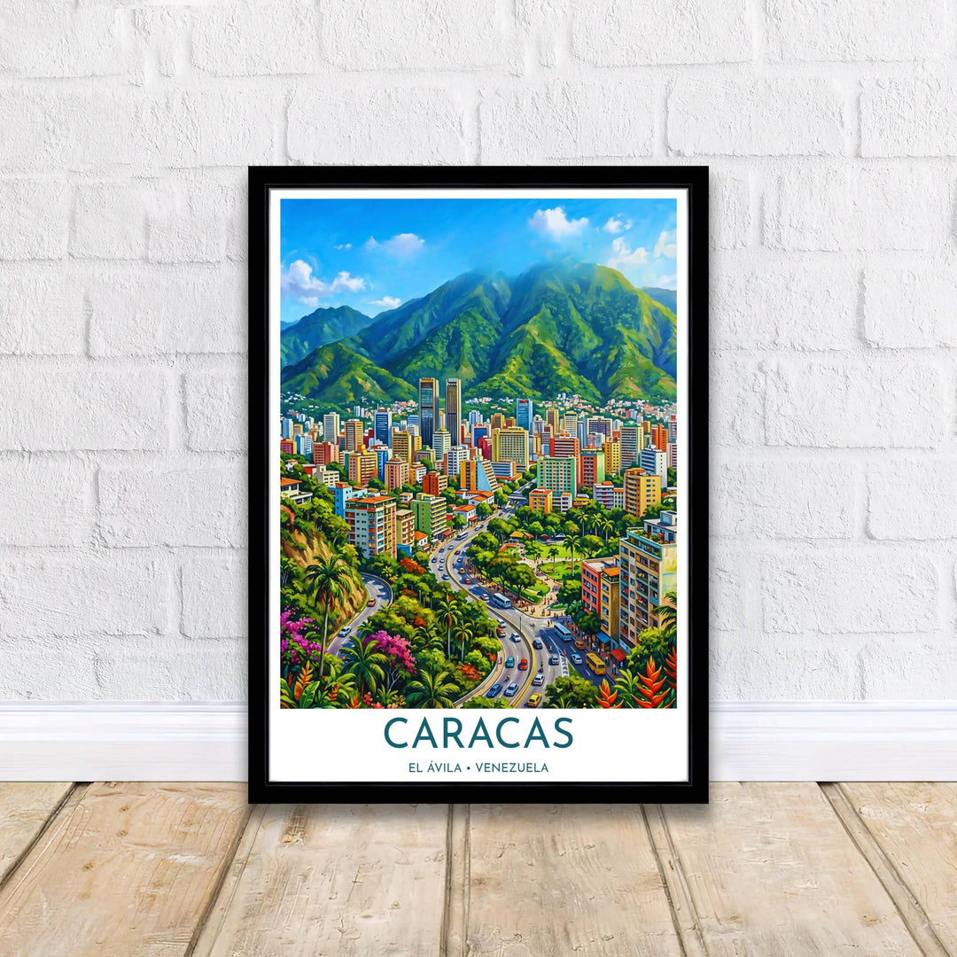 Joyful South American cityscape print designed for modern living rooms, creative studios, and office gallery wall displays. A signature piece from MapYourDreams, this artwork comes ready for display as unframed paper, framed art, or stretched canvas.