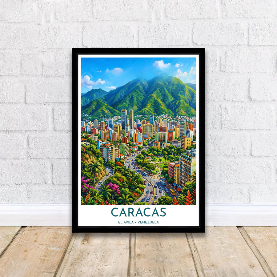Joyful South American cityscape print designed for modern living rooms, creative studios, and office gallery wall displays. A signature piece from MapYourDreams, this artwork comes ready for display as unframed paper, framed art, or stretched canvas.
