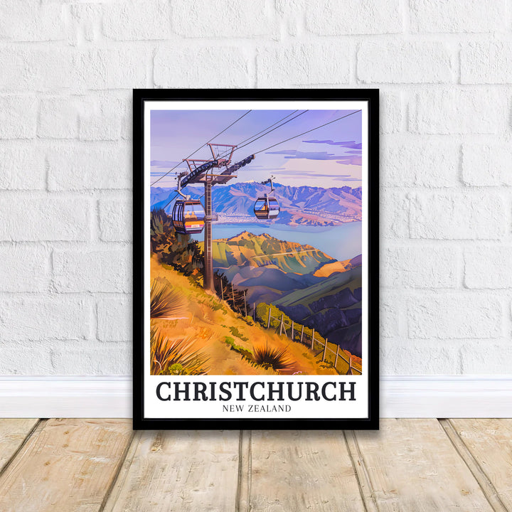 Dramatic sunset lighting across golden Port Hills slopes and distant waters of Lake Ellesmere in ChristChurch star in this poster. MapYourDreams delivers quality framed, unframed, and canvas print options for decor.
