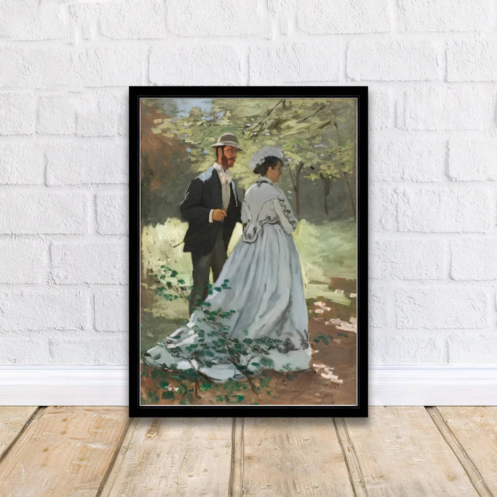 Imbued with a timeless sense of natural wonder tied to early French impressionism history, this artistic Bazille And Camille 1865 wall art rendering balances warm earth tones with delicate figure details. Offered by MapYourDreams, interior designers can choose between unframed paper prints, bespoke framed options, and vibrant textured canvas displays.