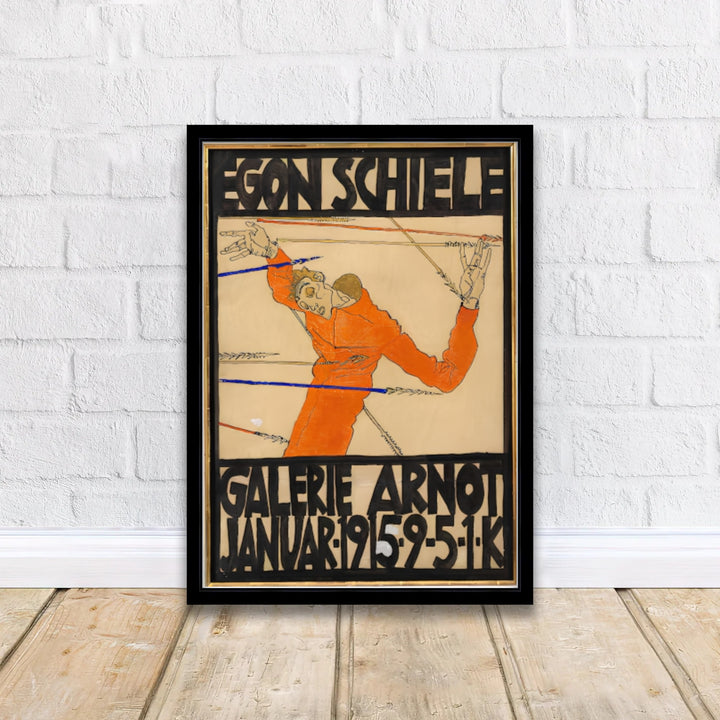 Archival fine art exhibition print of Egon Schiele Galerie Arnot 1915 displayed at Galerie Arnot Vienna with realistic hand drawn letter details. MapYourDreams features quality framed wall decor, unframed poster prints, and stretched canvas options designed for neutral and modern interior layouts.