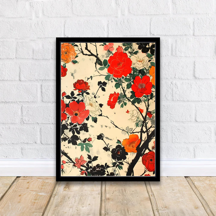 Asian botanical wall art by artist Katsushika Hokusai featuring Great Japan Hokusai Japanese Floral print from a historic Kyoto collection. MapYourDreams delivers archival framed, unframed paper, and gallery canvas prints.