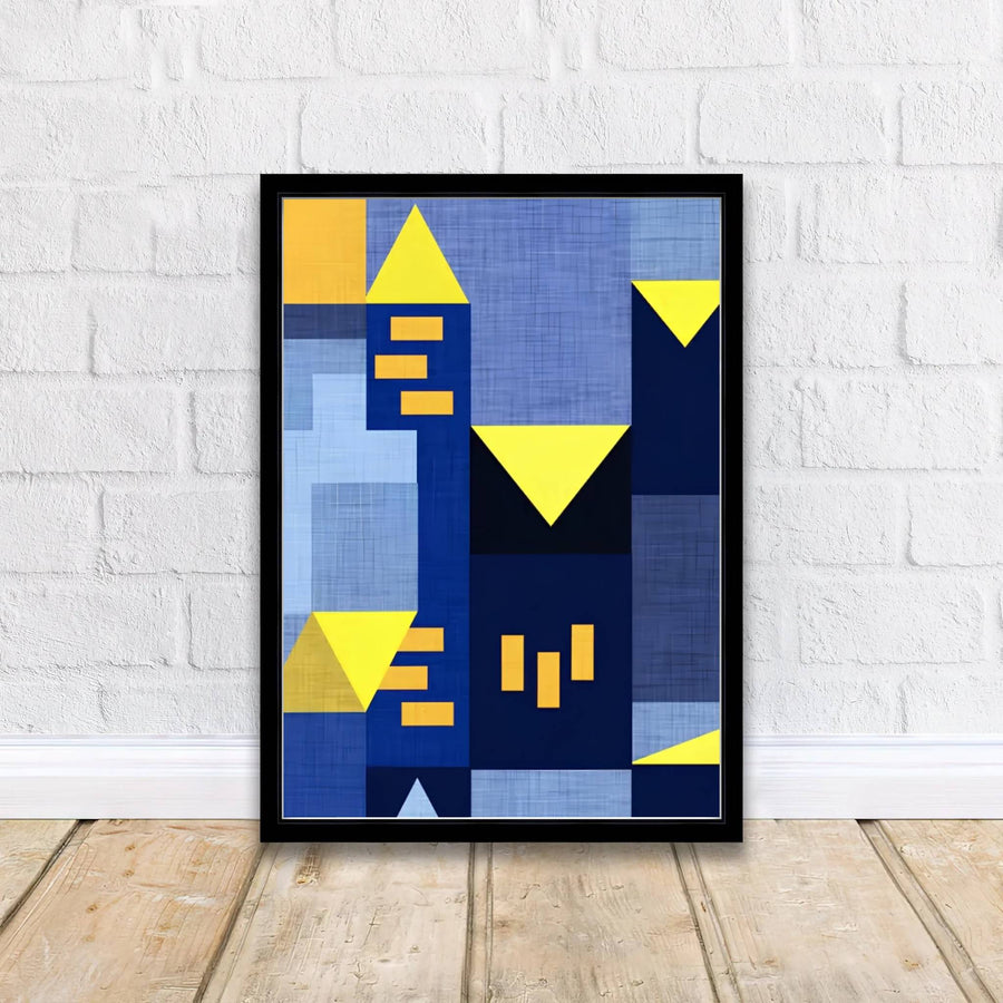 Imbued with a timeless sense of architectural wonder, this artistic Paul Klee Blue Night (Blaue Nacht) wall art rendering balances dark indigo washes with precise, meditative graphic window details. Offered by MapYourDreams, this artwork is available in flexible options including unframed paper, custom wooden frames, and gallery canvas wraps.