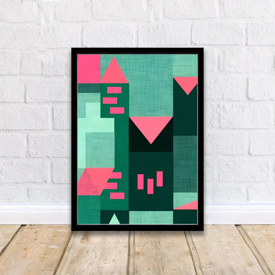 Imbued with a timeless sense of architectural wonder, this artistic Paul Klee Emerald Architecture Art Print wall art rendering balances dark emerald washes with precise, meditative graphic window details. Offered by MapYourDreams, this artwork is available in flexible options including unframed paper, custom wooden frames, and gallery canvas wraps.