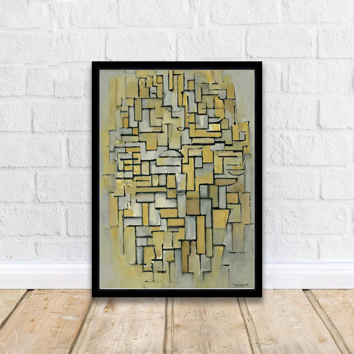 Rich in art-historical significance and analytical depth, this 1913 Piet Mondrian depiction of interlocking tonal planes brings sophisticated museum elegance into contemporary living environments. Through MapYourDreams, customers can explore various customization choices for this wall decor, including unframed editions, handcrafted frames, and durable gallery canvas wraps for seamless decorating.