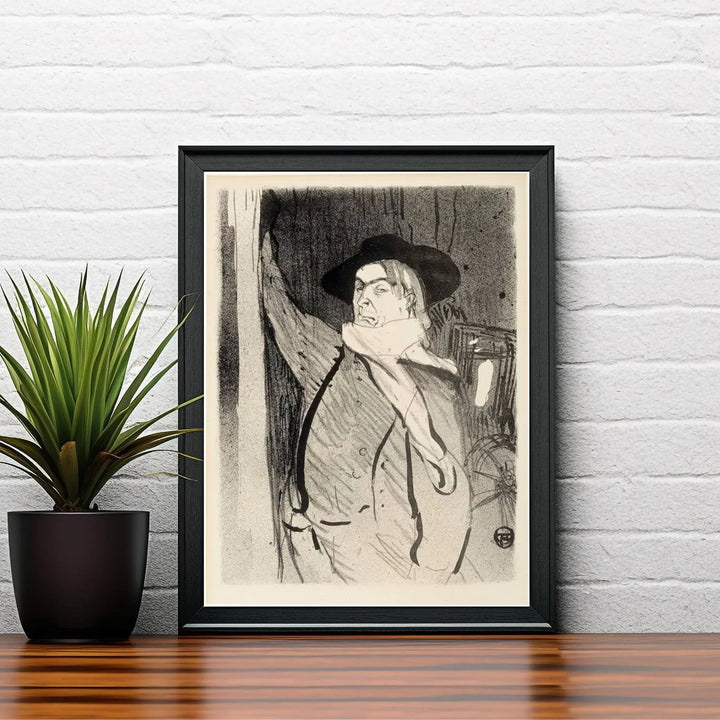 Classic French lithograph wall art print featuring Henri de Toulouse-Lautrec Aristide Bruant 1893 in Montmartre Paris France. MapYourDreams delivers archival framed, unframed paper, and canvas prints for living rooms.