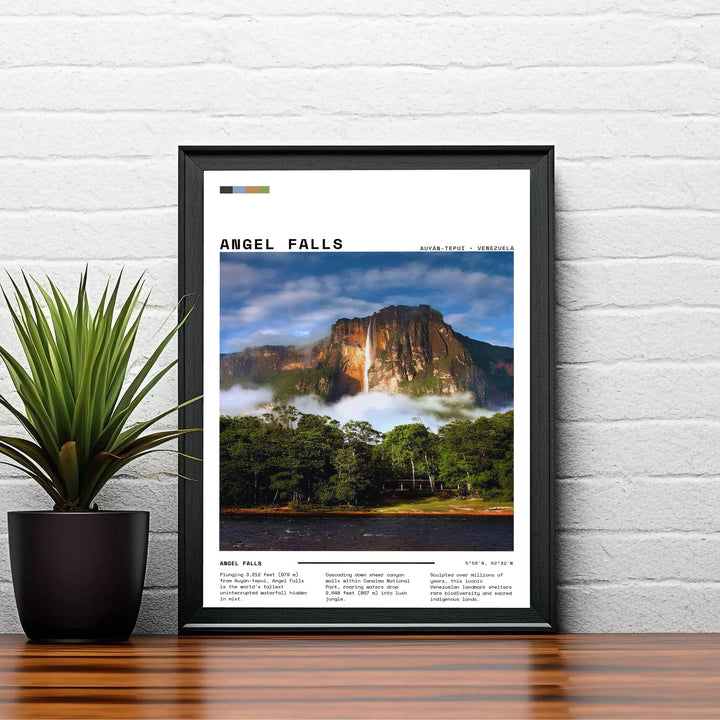 Impressive South American waterfall print designed for living rooms, executive offices, and study gallery walls. A signature piece from MapYourDreams, this artwork comes ready for display as unframed paper, framed art, or stretched canvas.