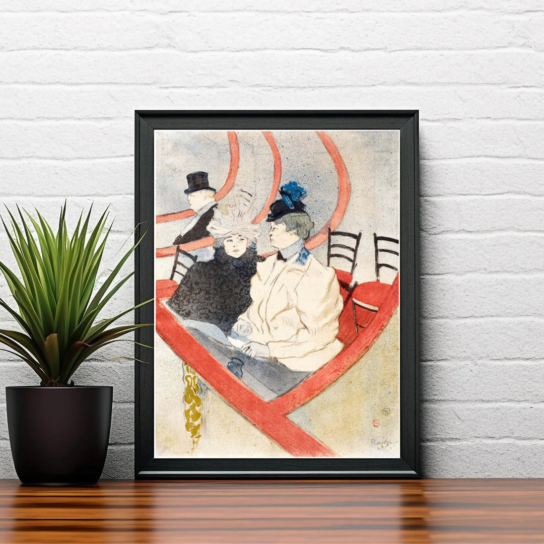 Classic impressionist opera poster print of Box In The Grand Tier (1897), Henri de Toulouse-Lautrec illustrating high-fashion theatregoers in Paris, France. MapYourDreams delivers archival framed wall art, unframed fine art paper prints, and gallery canvas prints for home decor.