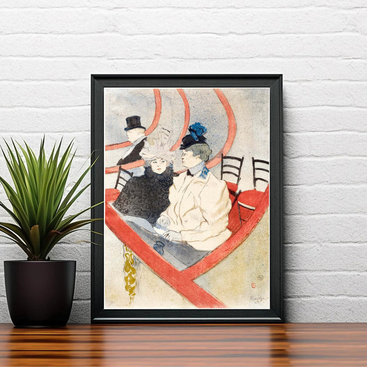 Classic impressionist opera poster print of Box In The Grand Tier (1897), Henri de Toulouse-Lautrec illustrating high-fashion theatregoers in Paris, France. MapYourDreams delivers archival framed wall art, unframed fine art paper prints, and gallery canvas prints for home decor.