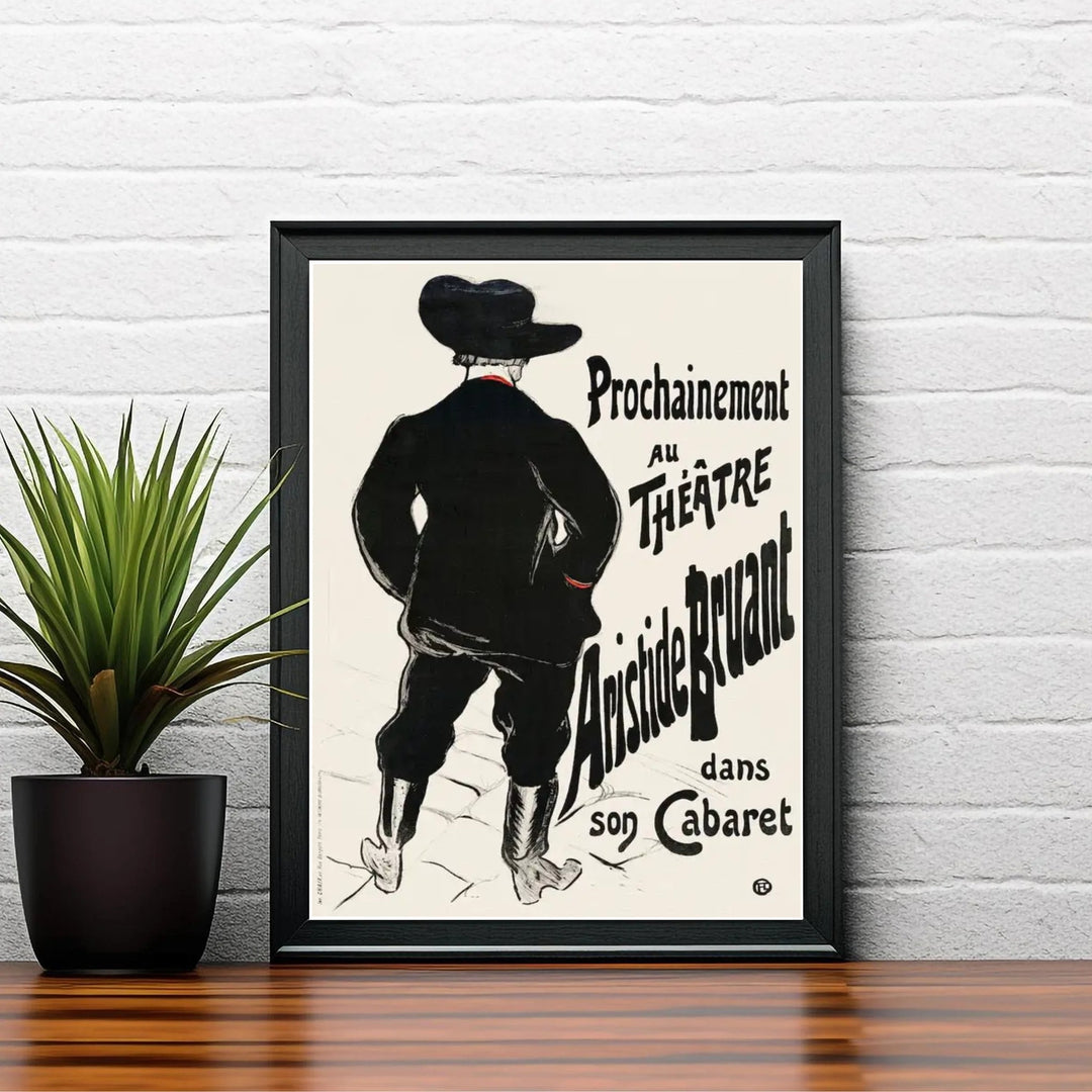 Belle Époque cabaret artwork Bruant Au Mirliton (1894), Henri de Toulouse-Lautrec capturing French nightlife at Le Mirliton in Montmartre, Paris, France. Discover custom framed prints, unframed poster options, and stretched canvas decor at MapYourDreams to elevate your room decor.