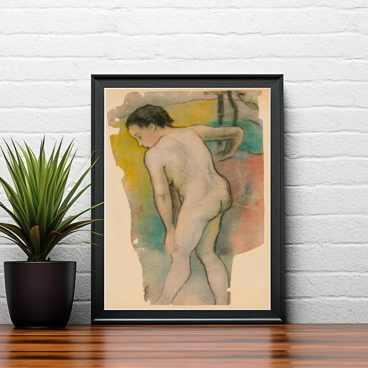 French Synthetism fine art poster of Paul Gauguin Breton Bather 1886 illustrating soft pastel technique in Pont-Aven, Brittany, France. MapYourDreams delivers archival framed wall art, unframed paper prints, and gallery canvas wall decor designed to enhance study rooms.