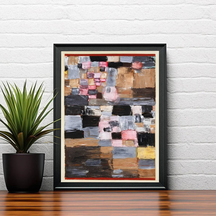 The harmonious blend of dark foundational earth tones and upward-moving pastel planes evoking urban elevation in Ascent Of A Town 1930 creates an arresting visual centerpiece for refined living spaces. MapYourDreams ensures this Paul Klee abstract wall art adapts seamlessly to your home by offering it in flexible formats, including unframed art prints, custom-colored frames, and gallery-wrapped canvas options.