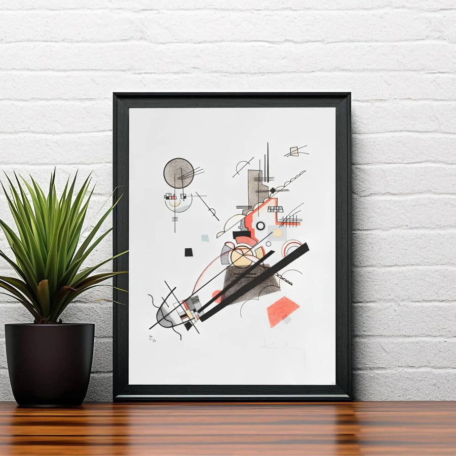 The harmonious blend of dynamic diagonal lines and precise architectural vectors in this historic Wassily Kandinsky Joyful Ascent painting creates an arresting visual centerpiece for refined living spaces. MapYourDreams ensures this wall art adapts seamlessly to your home by offering it in flexible formats, including unframed art prints, custom-colored frames, and gallery-wrapped canvas options.