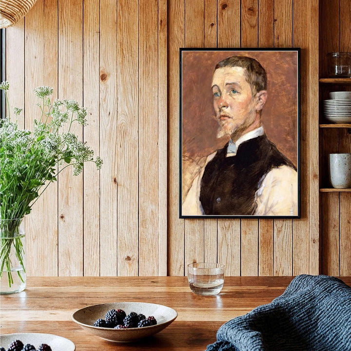Authentic 1880s Parisian portrait wall decor print of Albert Grenier showcasing post-impressionist style from Paris, France. Order custom framed, unframed paper, or stretched canvas print options from MapYourDreams.