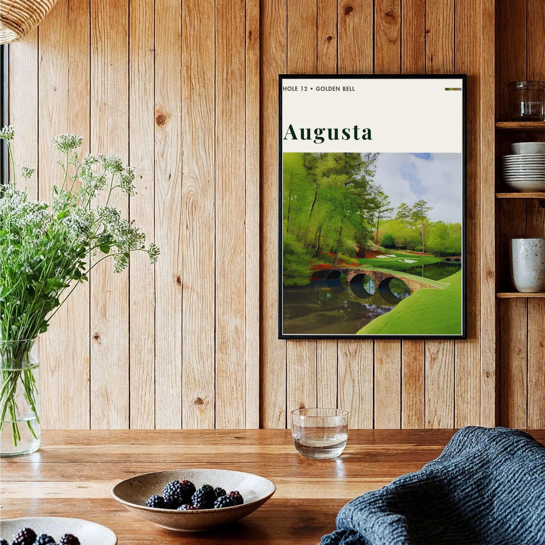 Augusta Georgia Masters golf wall decor featuring an intimate perspective of Hogan Bridge, Rae&