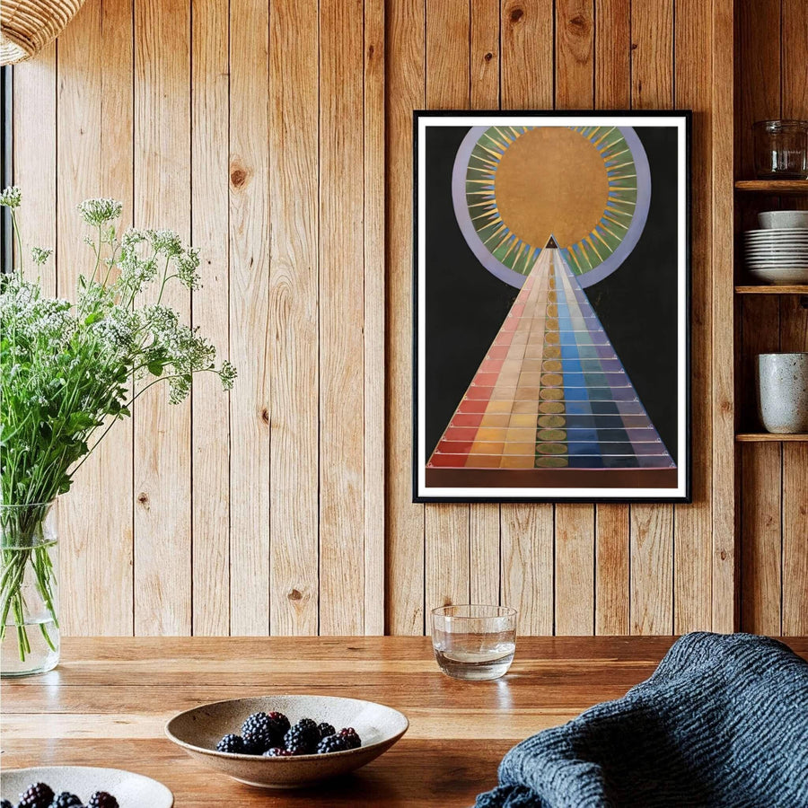 Highlighting the pioneering vision of abstract spiritualism developed across early Swedish studios, this historic Hilma af Klint Group X Altarpiece decor piece serves as an arresting focal point for studies and offices. Offered by MapYourDreams, this artwork is available in flexible options including unframed paper, custom wooden frames, and gallery canvas wraps.