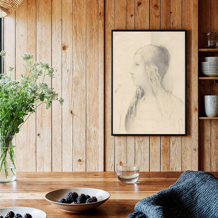 The mesmerizing contrast between delicate facial contours and shadowy background textures in Odilon Redon&