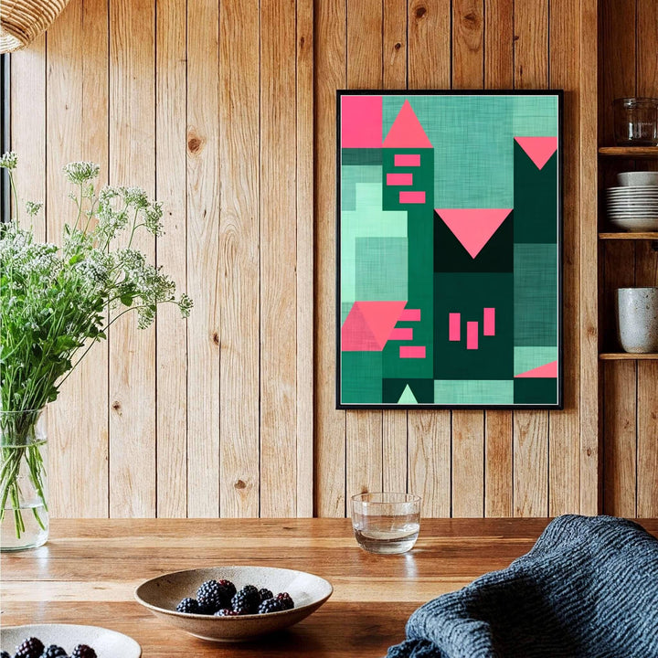 Highlighting the pioneering vision of Bauhaus abstraction developed across German design academies, this historic Paul Klee Emerald Architecture Art Print decor piece serves as an arresting focal point for studies and offices. Offered by MapYourDreams, this artwork is available in flexible options including unframed paper, custom wooden frames, and gallery canvas wraps.