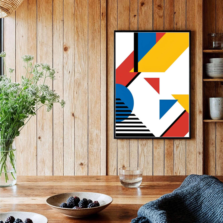 Transcending conventional decorative art, this ethereal Piet Mondrian geometric artwork merges mathematical precision with profound spiritual design subtlety. MapYourDreams presents this Piet Mondrian wall decor with versatile finishing choices, enabling patrons to select traditional unframed prints, custom frames, or gallery-wrapped canvases for their interior design projects.