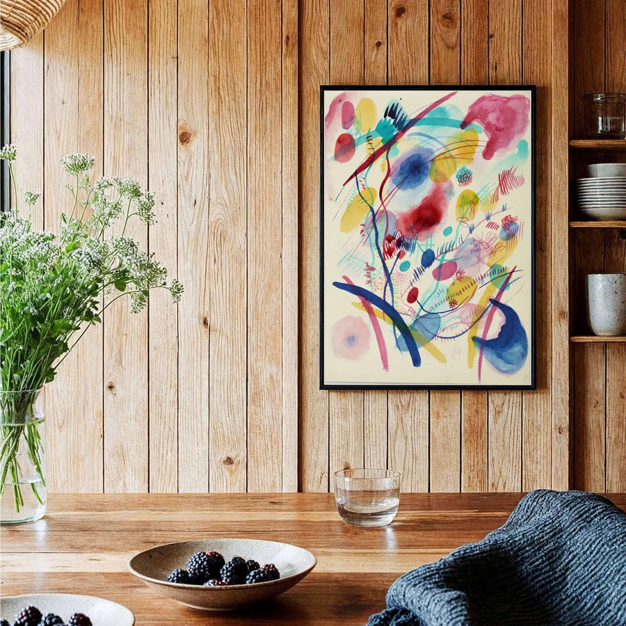 The mesmerizing contrast between delicate translucent color fields and sharp linear vectors in Wassily Kandinsky&