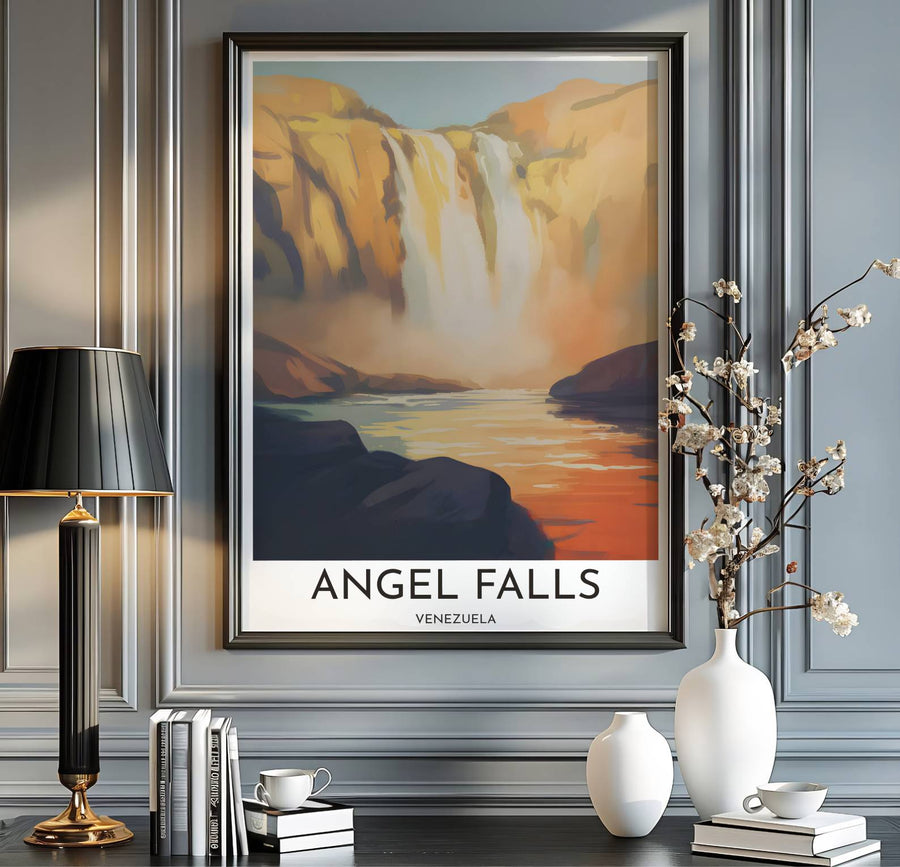Detailed landscape art poster representing the world&