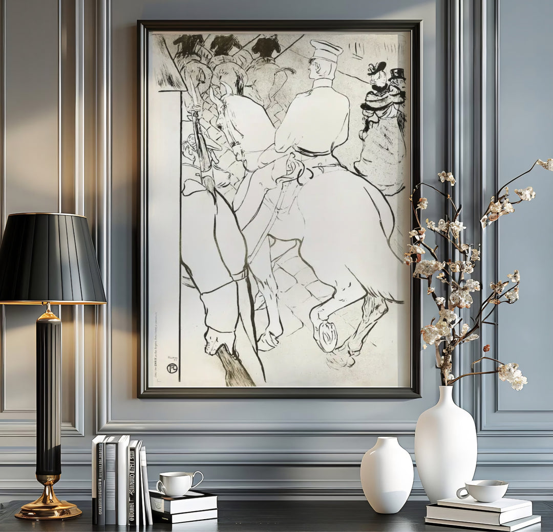 Vintage satire lithograph print of Babylone D’Allemagne (1894), Henri de Toulouse-Lautrec set in the urban streets of Berlin, Germany. Shop high-definition framed prints, unframed poster art, and stretched canvas choices directly at MapYourDreams for historic fine art displays.