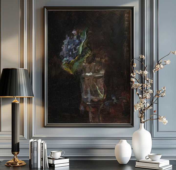 Authentic 19th-century French botanical wall decor print of Bouquet Of Violets In A Vase (1882), Henri de Toulouse-Lautrec set in Paris, France. Order custom framed prints, unframed fine art paper, or gallery canvas print options from MapYourDreams for your residential space.