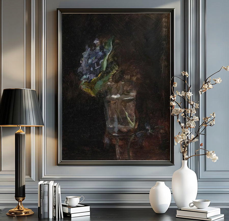Authentic 19th-century French botanical wall decor print of Bouquet Of Violets In A Vase (1882), Henri de Toulouse-Lautrec set in Paris, France. Order custom framed prints, unframed fine art paper, or gallery canvas print options from MapYourDreams for your residential space.