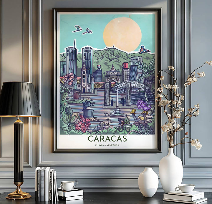 Pastel pop art city print produced on 220gsm acid-free Epson professional matte paper with archival ultra-chrome inks. Offered in the MapYourDreams store, this artwork suits any room setup in unframed paper, real wood frames, or canvas wrap styles.