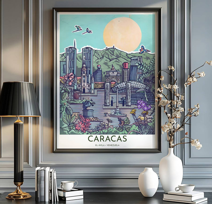 Pastel pop art city print produced on 220gsm acid-free Epson professional matte paper with archival ultra-chrome inks. Offered in the MapYourDreams store, this artwork suits any room setup in unframed paper, real wood frames, or canvas wrap styles.